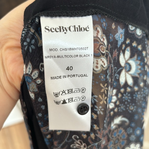 See by Chloé - Luxurious Tropical Floral Paisley Sheer Women's Longue SleeveTop - Picture 12 of 12
